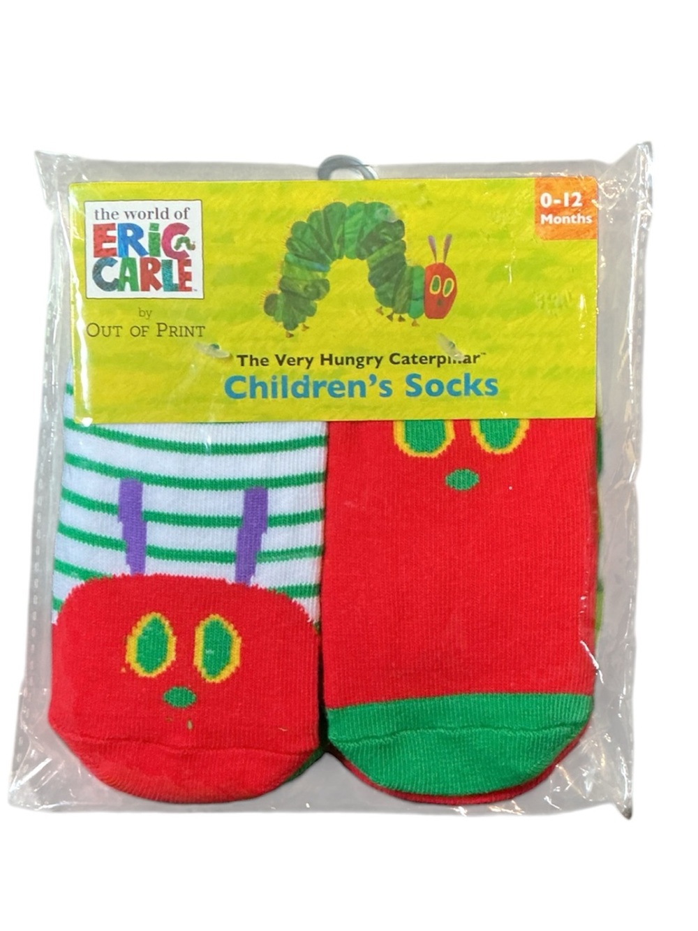 3/$20 TheWorldof Eric Carle Very Hungry Caterpillar Red & Green Children's Socks